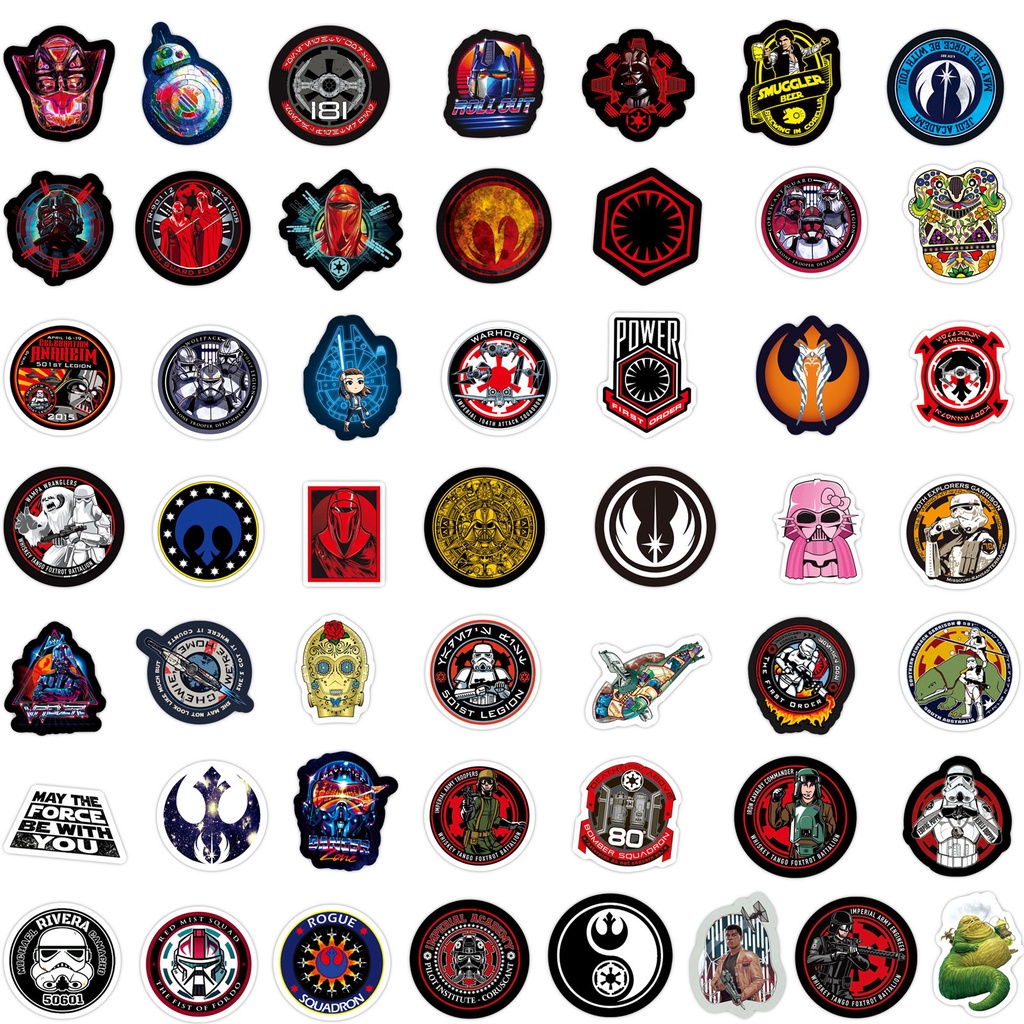50PCS Star Wars Stickers Waterproof PVC Stickers For Laptop Guitar ...