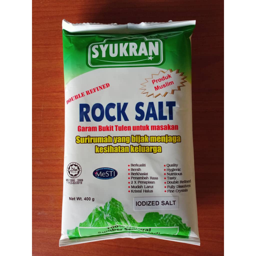 Syukran Double Refined Rock Salt 24 x 400g (1 Carton) | Shopee Singapore