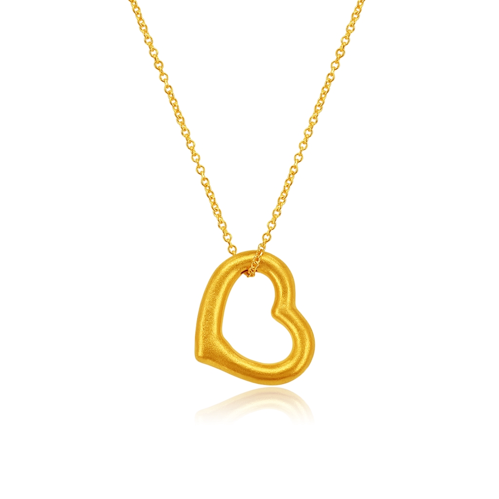 SK Jewellery Dainty Heart 999 Pure Gold Pendant