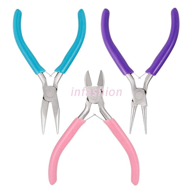 INF 3 Pack Jewelry Pliers Nose Pliers Craft Pliers Earring Pliers