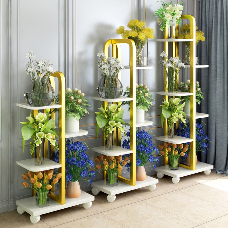 Flower shelf storage rack balcony living room indoor iron multi-layer ...