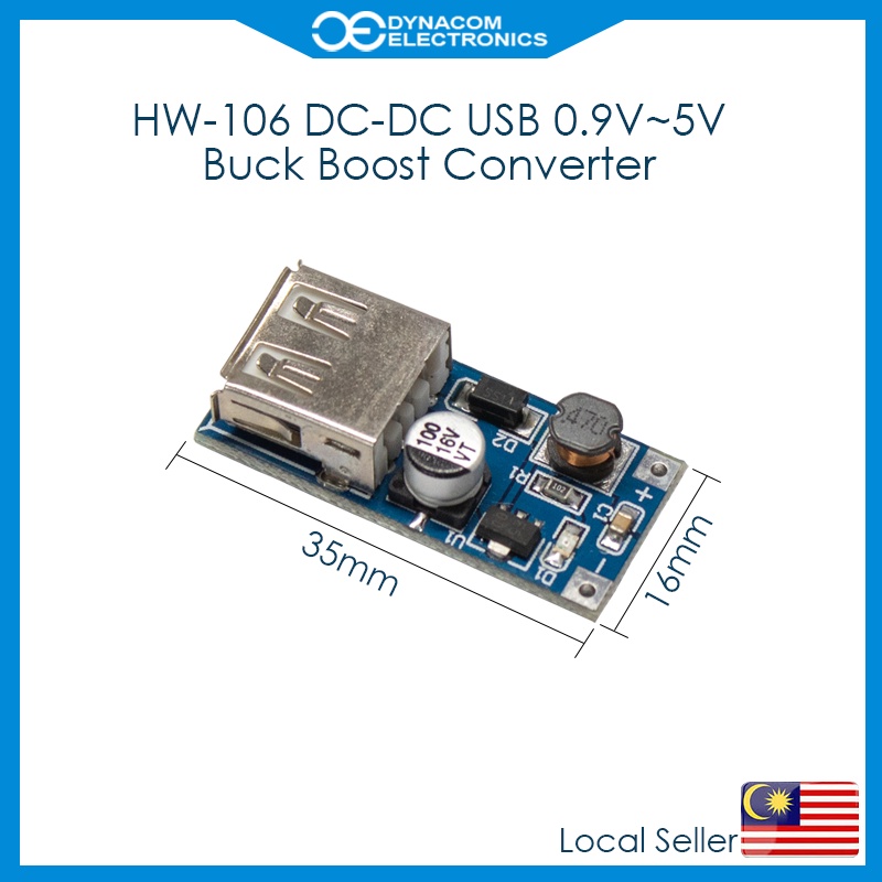 DC-DC Buck Boost Converter Step Up Converter Module USB 5V 600mA Power ...