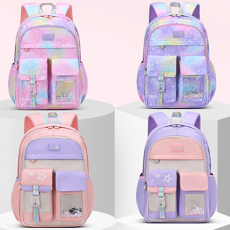 Elementary School Bag Cute Female Ridge Protection Gradient Backpack