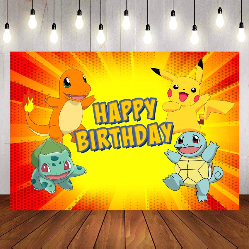 Pokémon Backdrops Cartoon For Children Birthday Party Photography ...