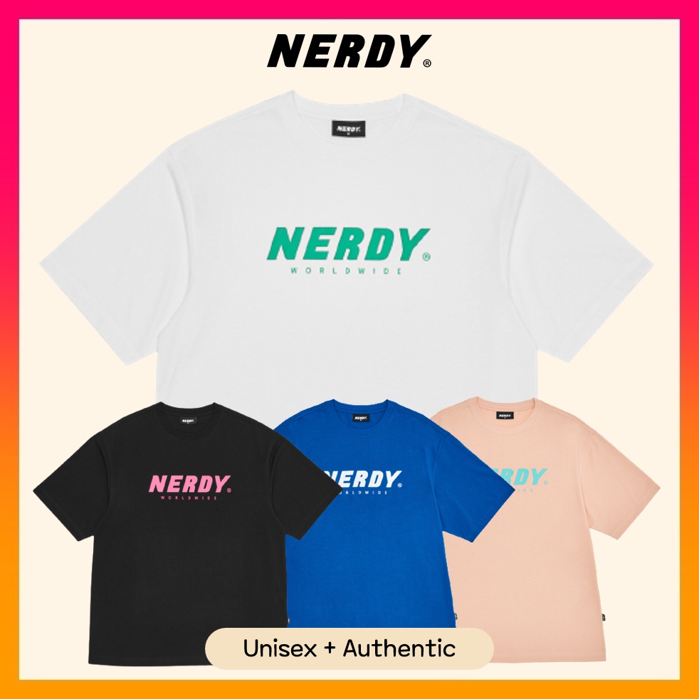 NERDY 2021-22FW Unisex Street Style Long Sleeves Oversized Logo in