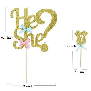 SG 🤍 Gender Reveal Cake Topper Cupcake topper Party Event Decorations ...