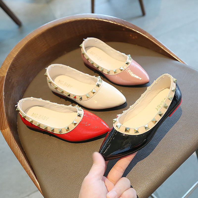 Girls leather clearance flats