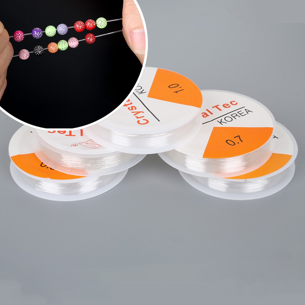 1 ROLL 5M-15M Length 0.4mm-1mm Diameter Crystal Elastic Beading Cord ...