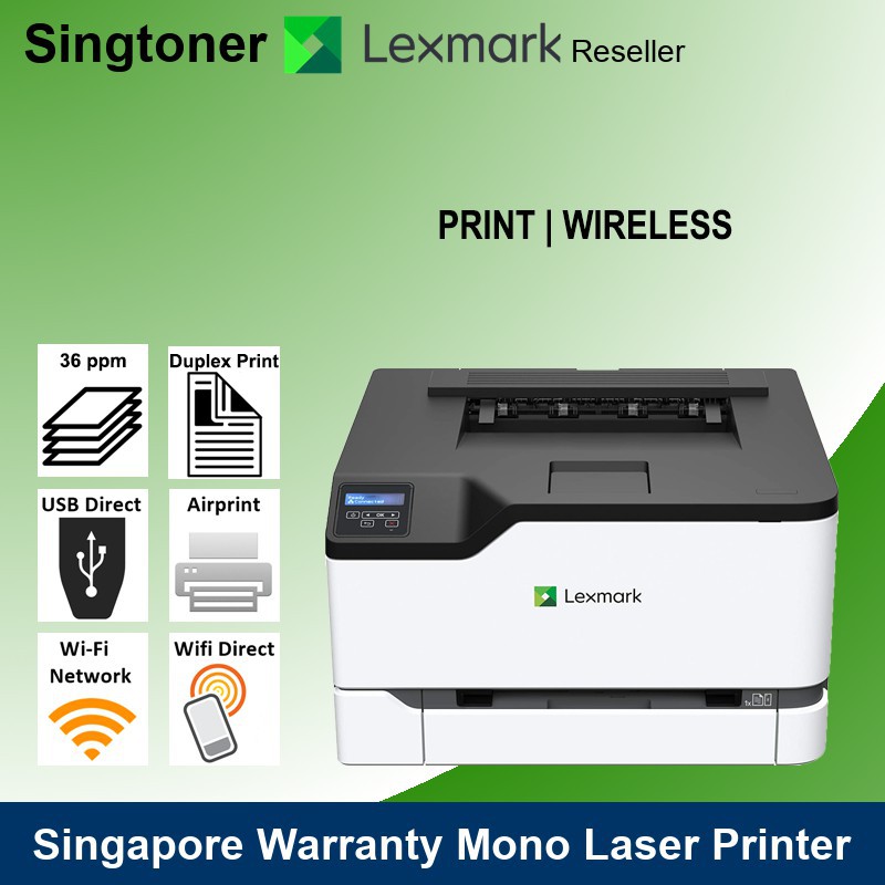 Lexmark B2236dw Black and White Mono Laser Printer B 2236dw B2236 dw