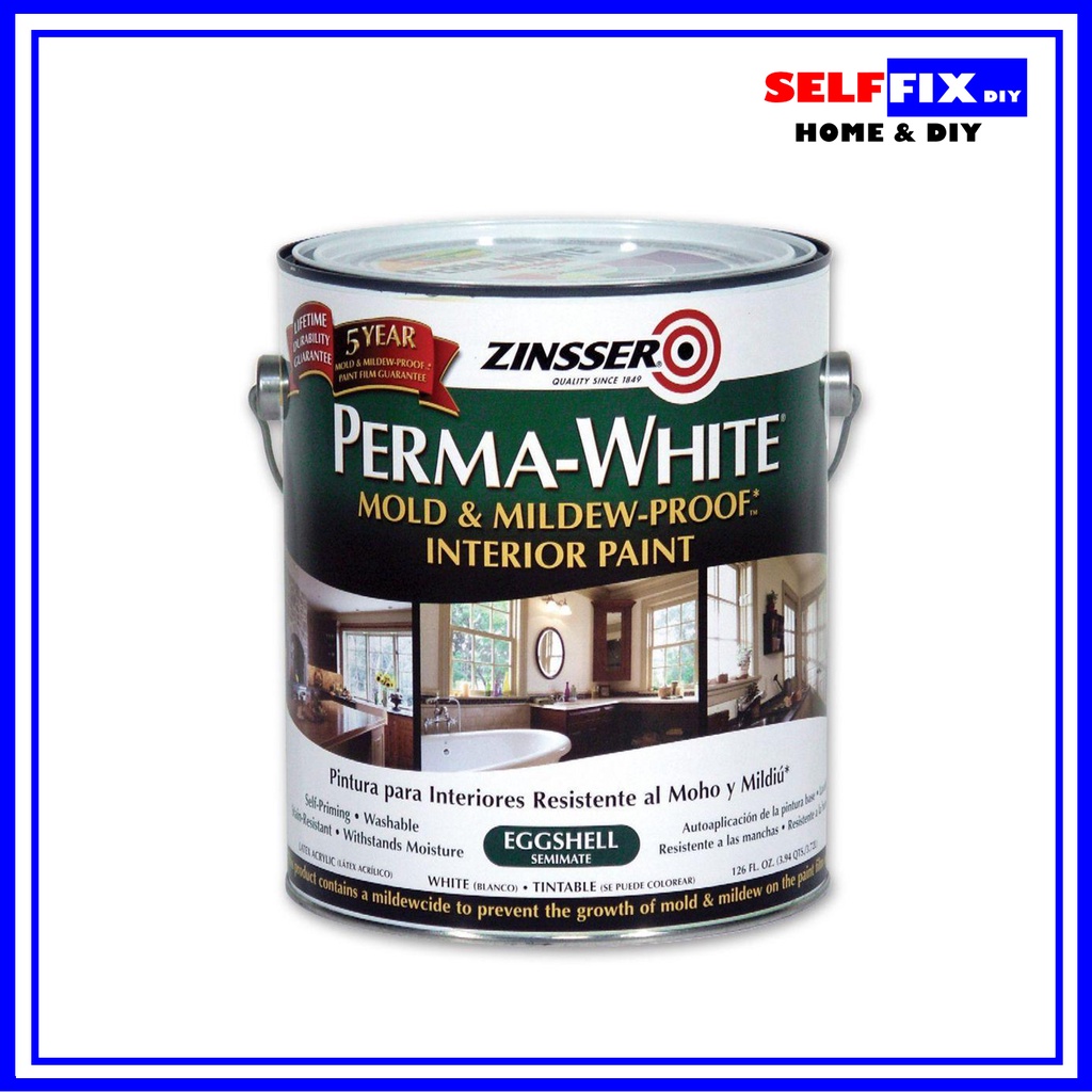 Zinsser Perma White Mold and Mildew Proof Interior Paint (Eggshell) 1