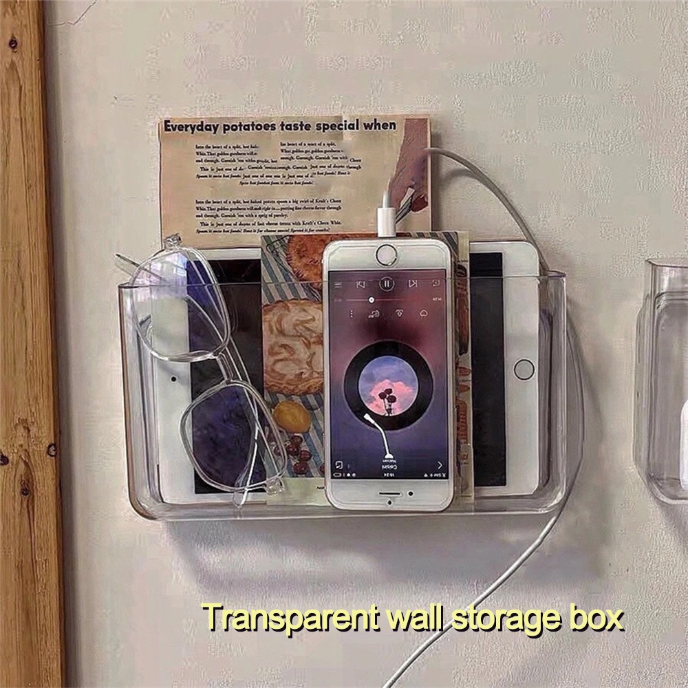 Wall-mounted wall storage box without punching bedside racks Home ...