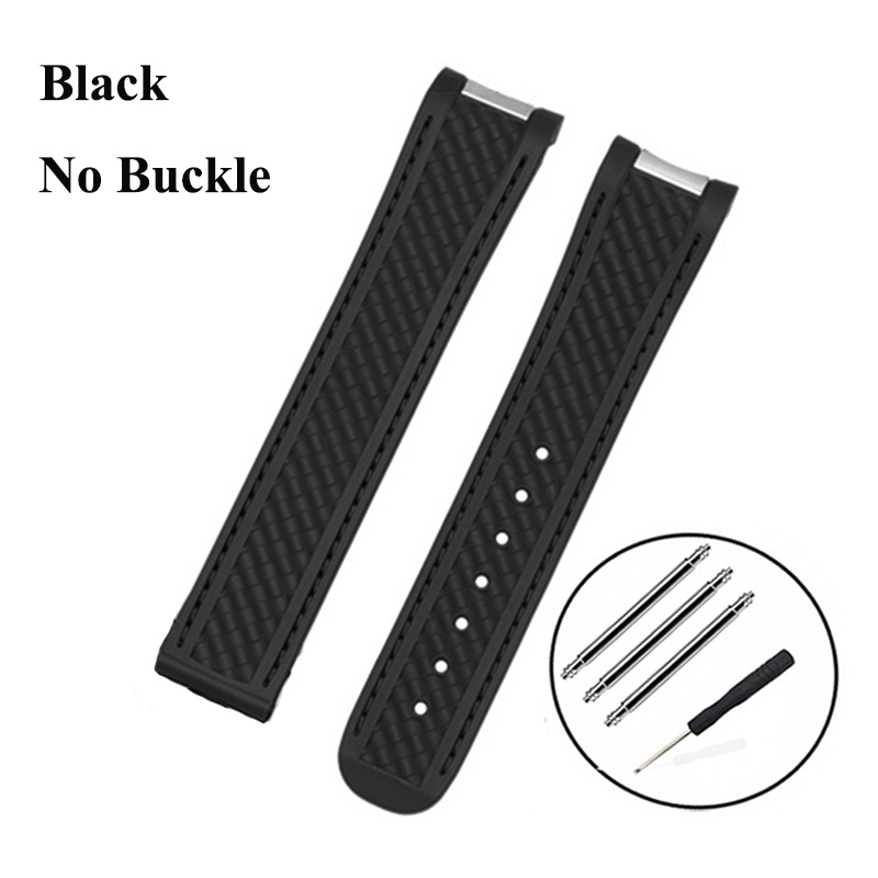 20mm Silicone Watch Band Curved End for Omega Seamaster 300 AQUA TERRA