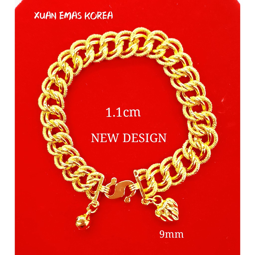 Rantai Tangan Coco sajat +1 love Emas Korea Jewellery new bracelet golden plated