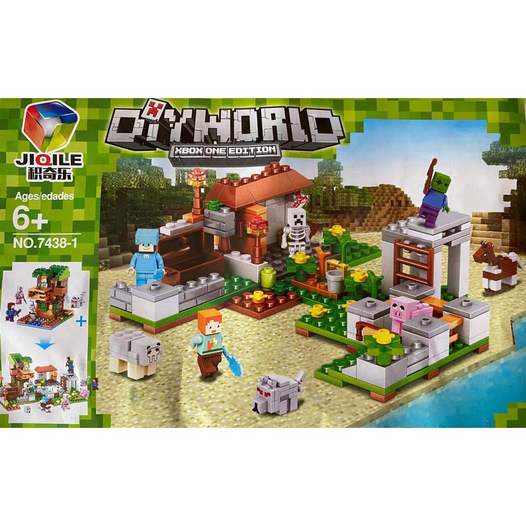 LEGO MINECRAFT BUILDING BLOCK DIYWORLD XBOX ONE EDITION 4 IN 1NO.7438 1 EDUCATIONAL TOYS BRAIN DEVELOPMENT CHILDREN GIF