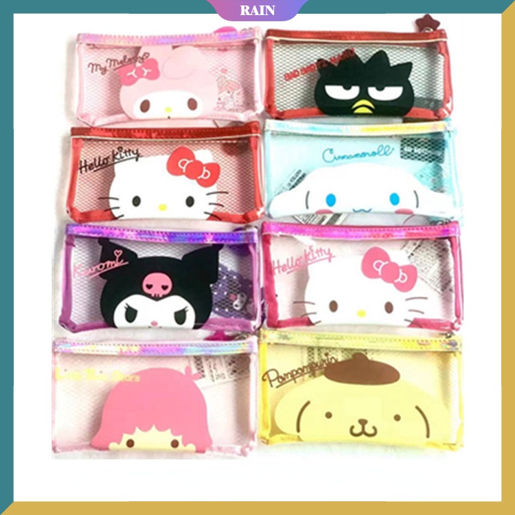 Original Sanrio Hello Kitty Pencil Bags Case Kuromi My Melody Cinnamoroll Cartoon Stationery Box Kids School Supplies Korean, Pink