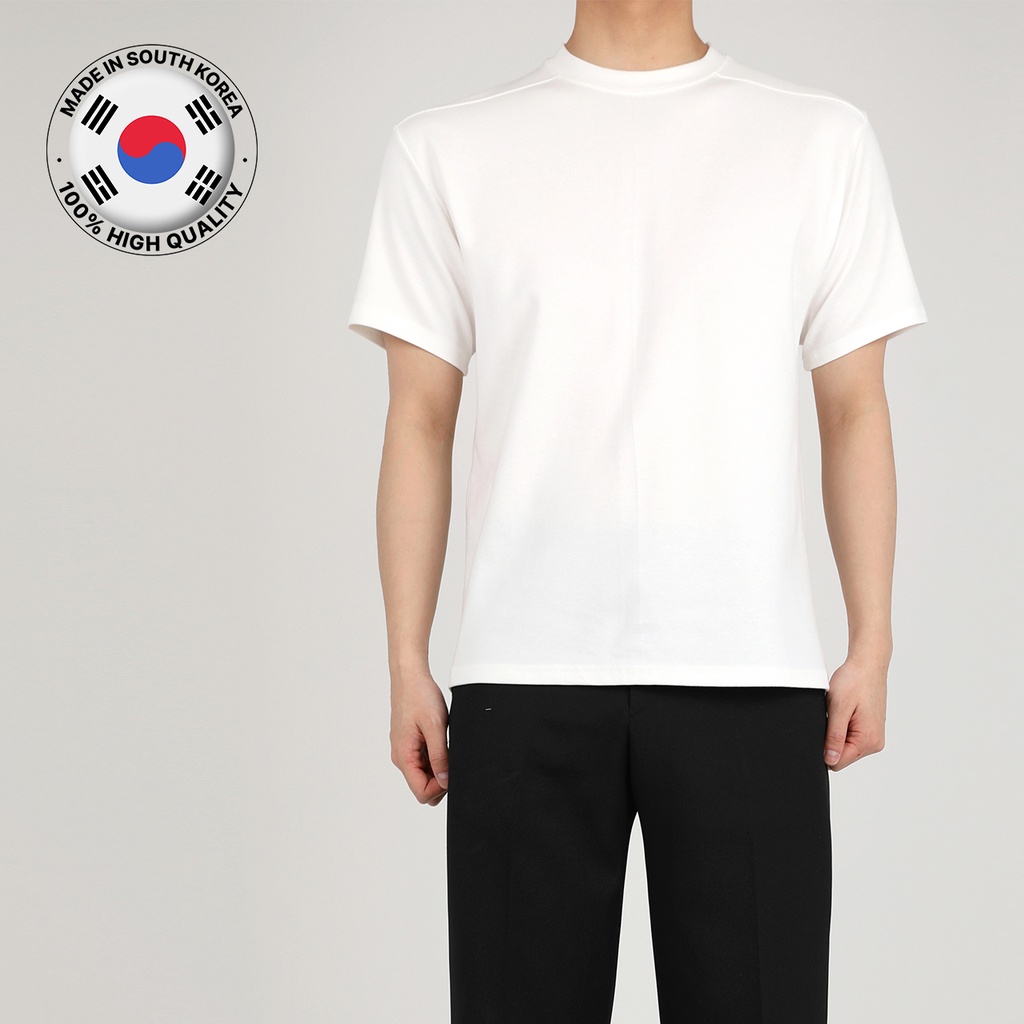 YSKSEOUL Lowen Regular T shirt 100 Made in Korea Korean style Short sleeves Casual fit Free Cotton 87 Poly 10 Span 3 Shopee Singapore