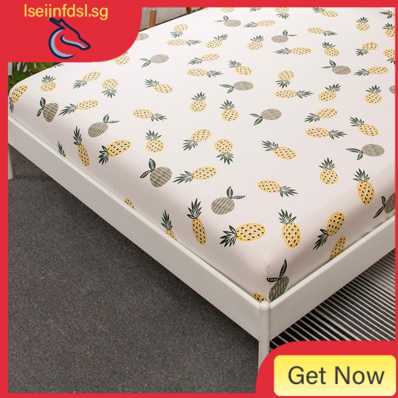 Pineapple sheets cotton fitted bedsheet single Queen king size white