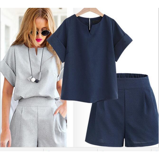 READY STOCKS Plus Size Womens Tops Pants Suits Causal Set Wear Women Clothing