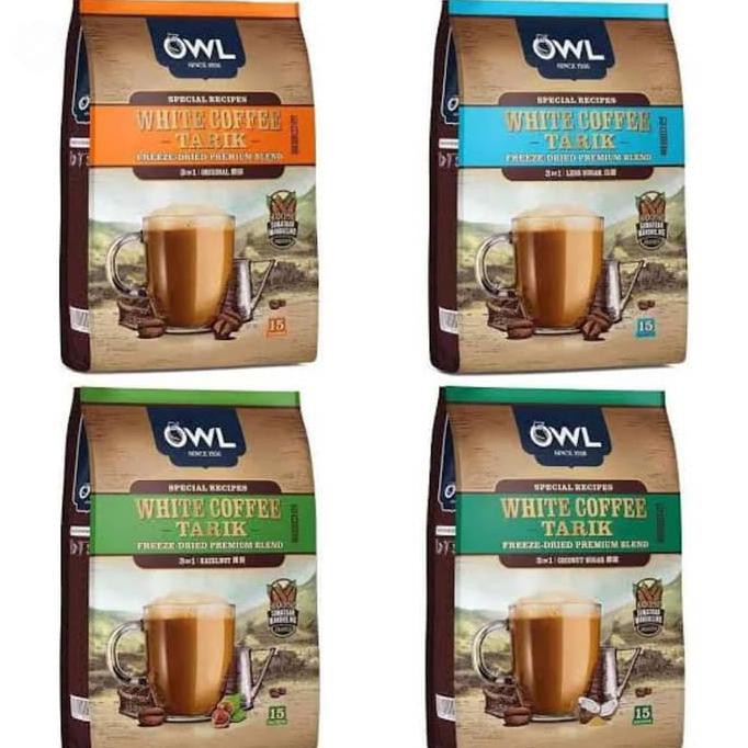 Owl White Coffee Tarik PREMIUM Blends 31 Original/Hazelnut/Coconut
