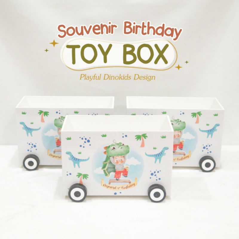 TOY BOX WHEELS KIDS CUSTOM CHARACTER NAME MOTIF Multi-Function Storage ...