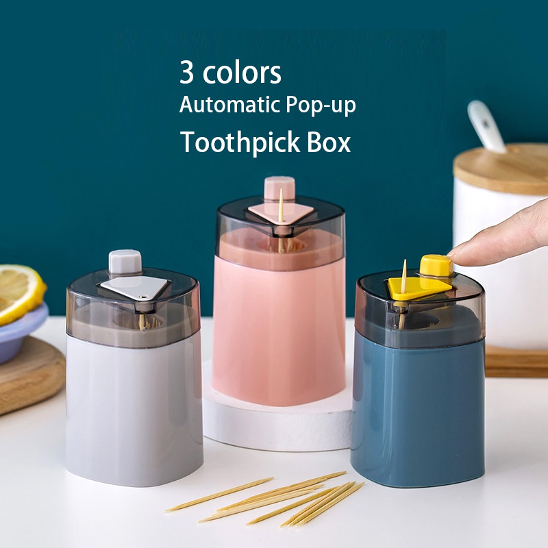Automatic Pop-up Design Toothpick Box Plastic Toothpicks Holder ...