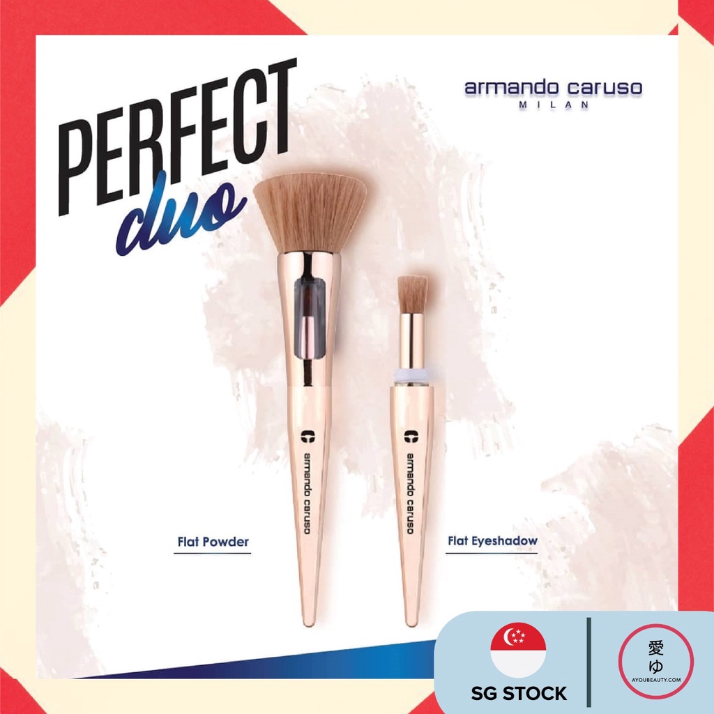 Armando Caruso 2in1 Flat Powder Eyeshadow Brush ACB2001 Shopee