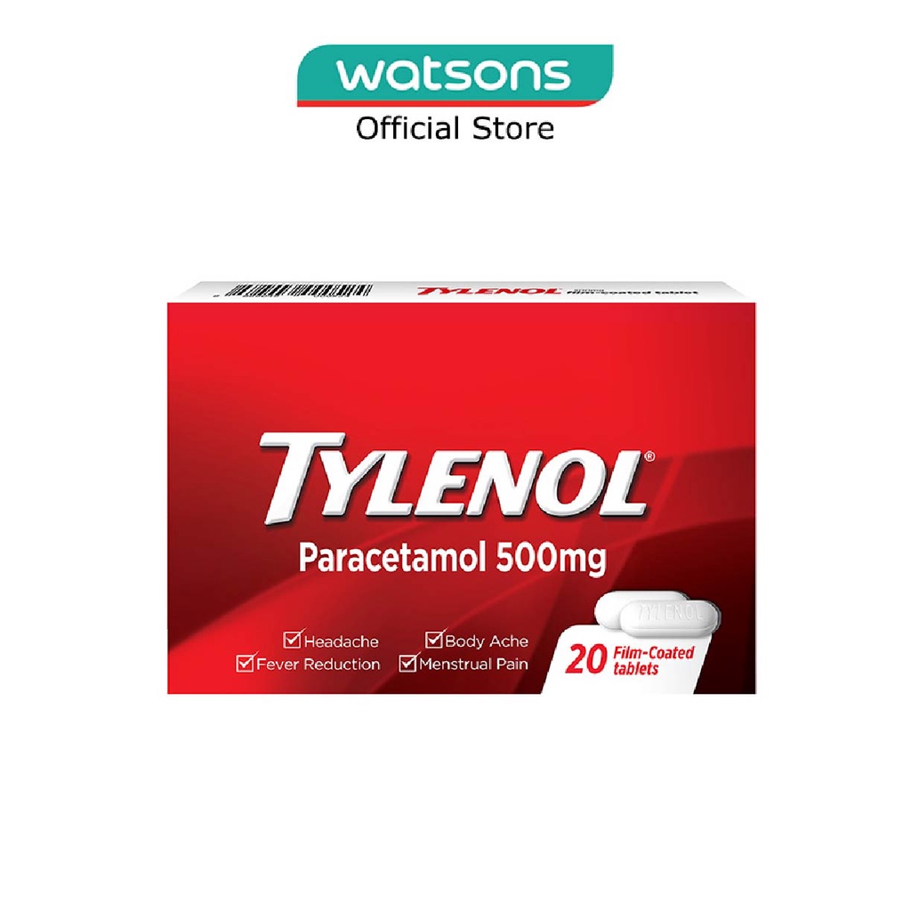 TYLENOL Adult Paracetamol Film Coated Tablet 500mg (For Fever & Pain ...