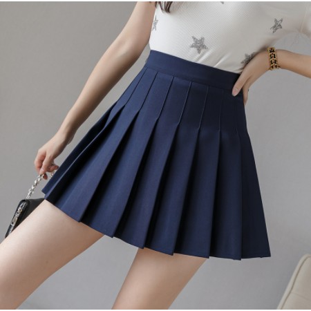 Yihua, women's monochrome pleated skirt, high waist skirt, fashionable ...