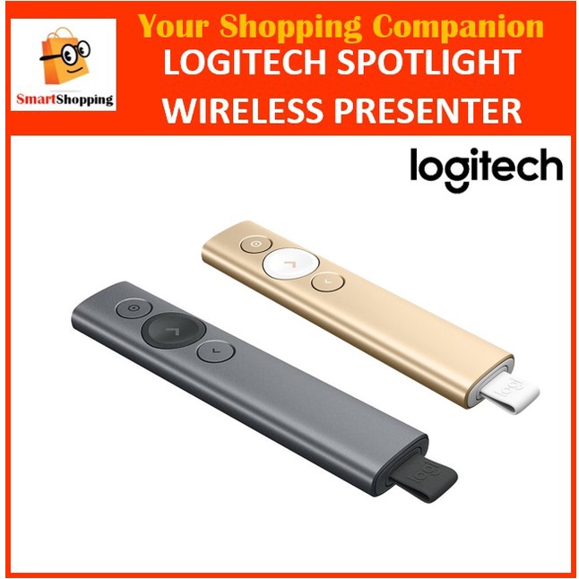 (Original) Logitech Spotlight Wireless Presenter Slate/ Gold (1Y) laser pointer great for