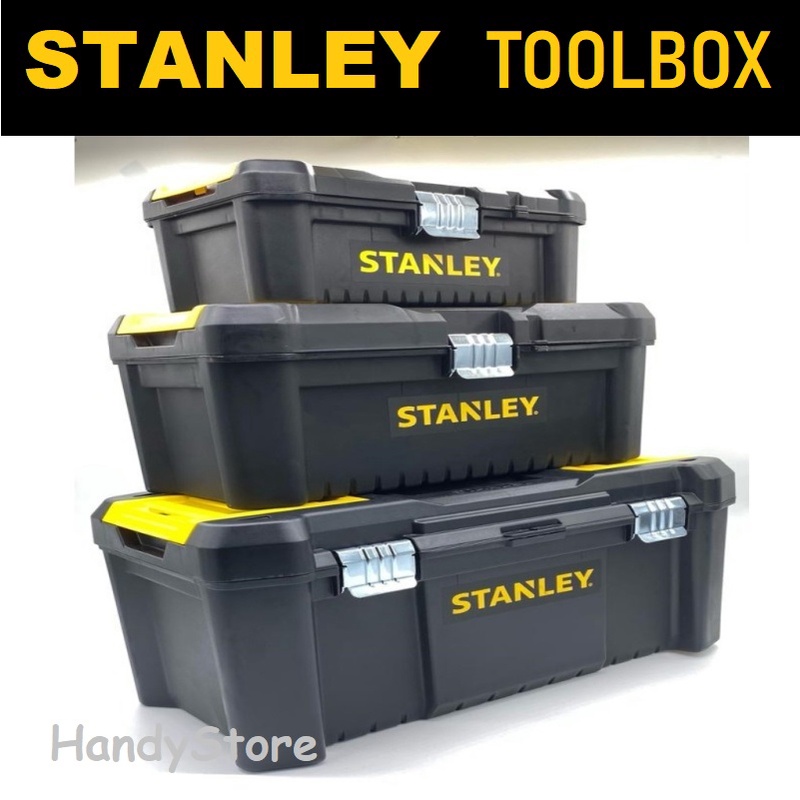 STANLEY TOOLBOX WITH METAL LATCHES/ TOOL BOX TOOLS STORAGE CONTAINER/ * Free Gift