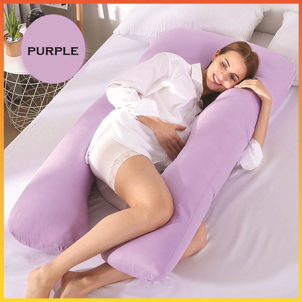 Pregnancy Pillow U Shape Plain Pattern 130cm x 70cm Bantal Ibu Mengandung U Shape