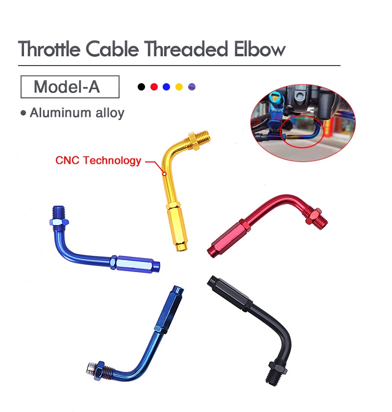 Motorcycle 90 Degree Throttle Cable Adjuster Bendy Cable Guide ...