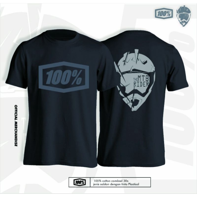 100% MTB Rider Graphic Short Sleeve M-XXL Plastisol Print Combed Cotton 30s Unisex T Shirt