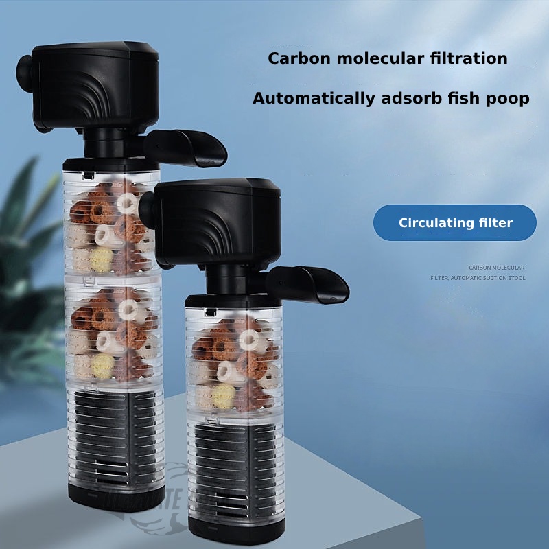 YEE Black Fish Tank Filter Three-in-one, Submersible Filter With ...