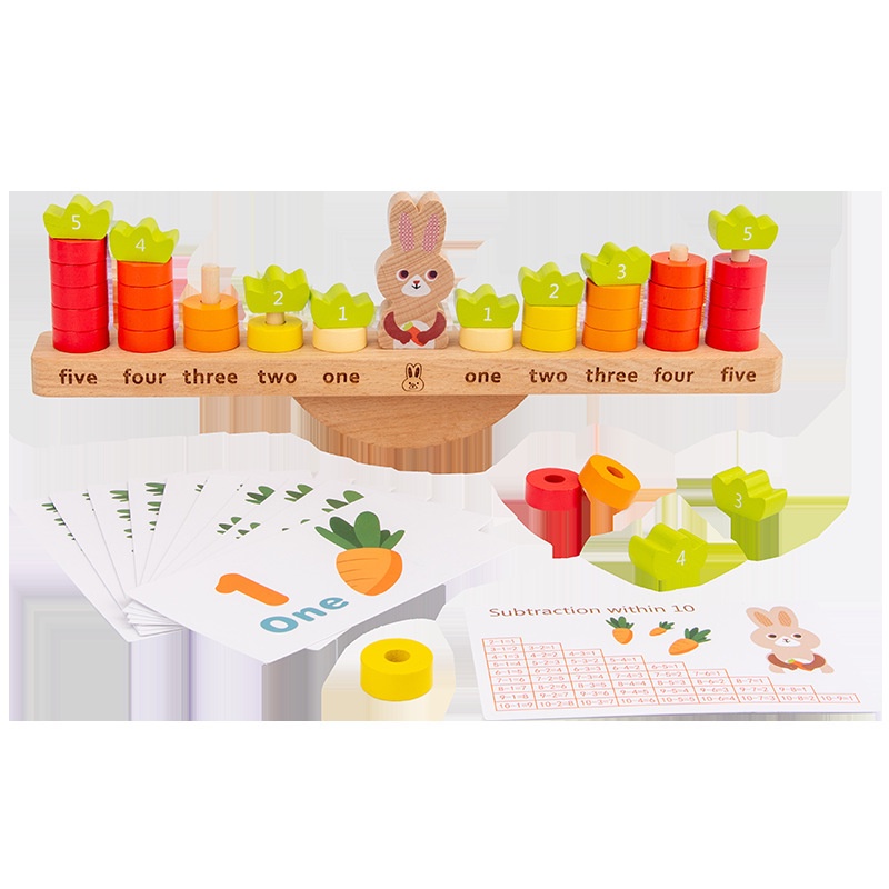 [SG Local Store] Montessori Wooden Rabbit & Carrot Scale Kids ...