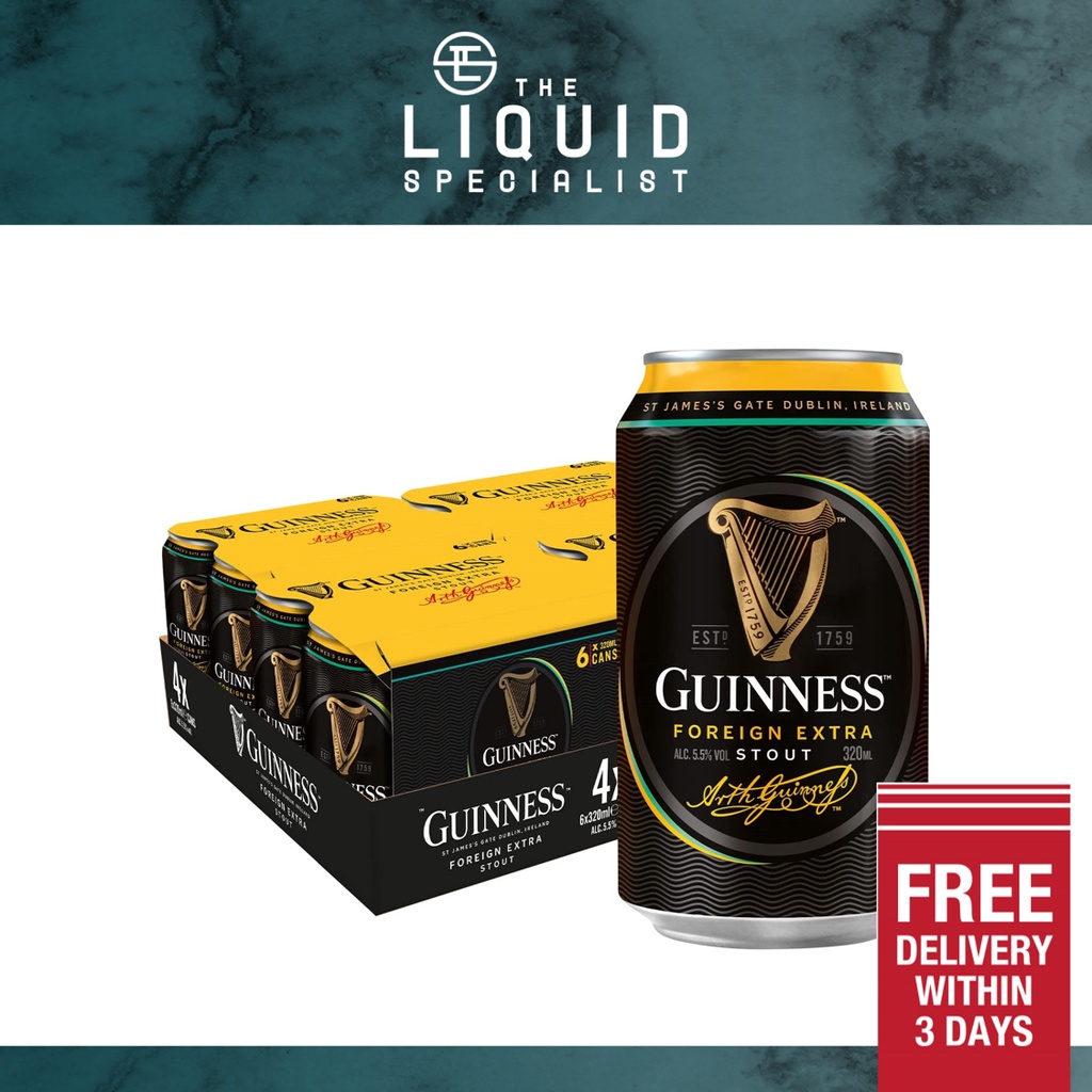 Guinness Foreign Extra Stout Beer - 24 Cans x 320ml | Shopee Singapore