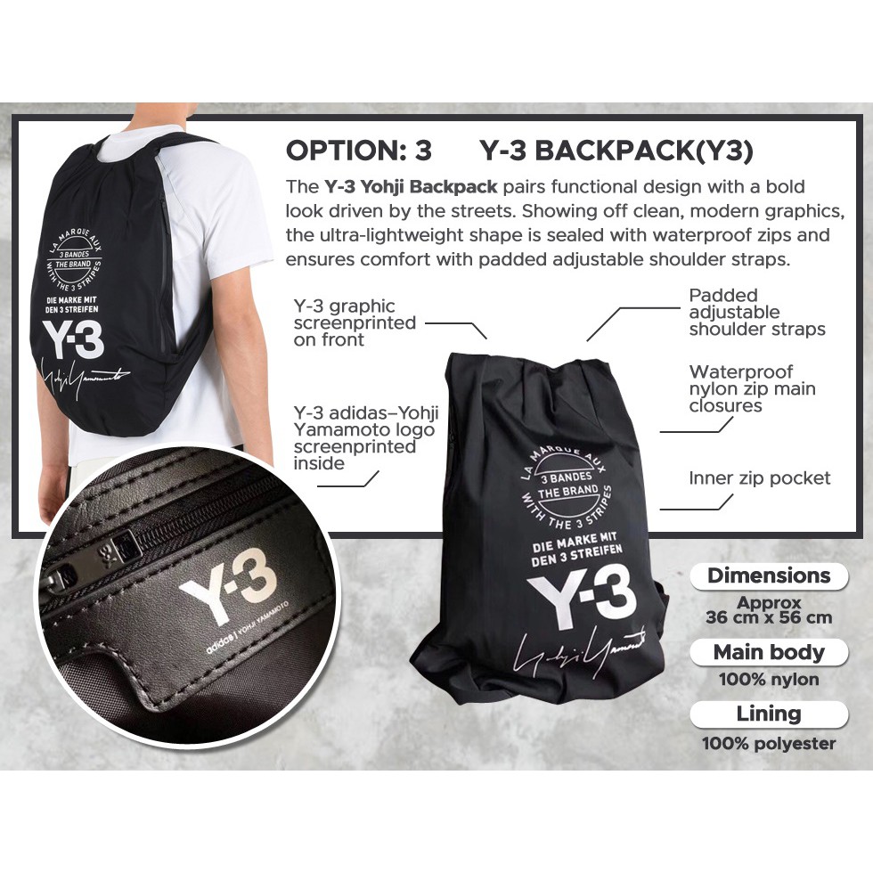 Y3 yohji backpack hotsell
