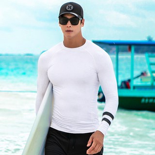 SAILBEE Mens UV Protect Surfing Rash Guard Long Sleeve Swimsuit Rashguard  Surf Shirt N01