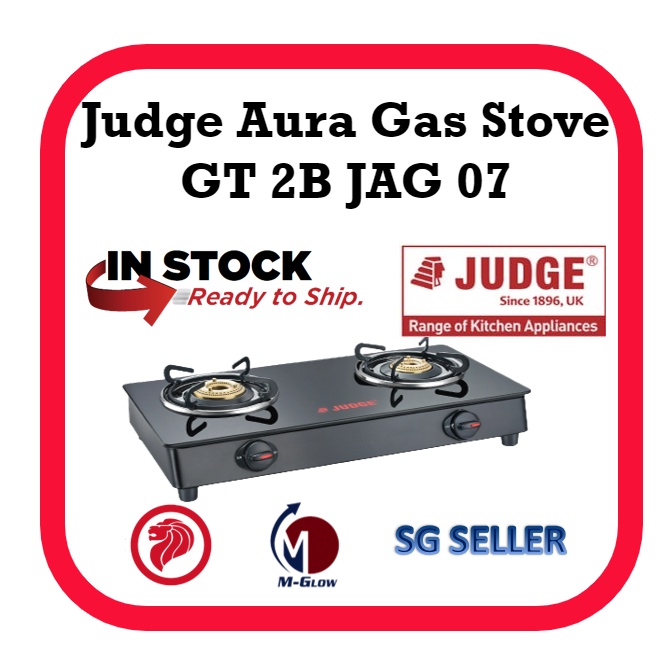 Judge (Prestige) Glass Top LBG Gas Stove 2 Burner(manual ignition