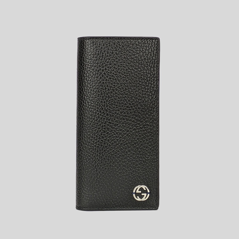 Black Leather GG Marmont Long Id Wallet