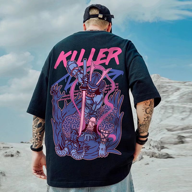 Large size women's T-shirt love printing large size 8XL 9XL 10X 12XL13XL summer V-neck short sleeve loose large size black top