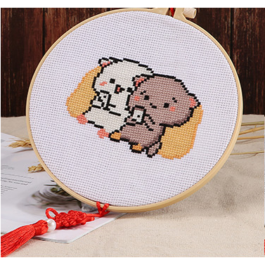 YEESAM ART Cross Stitch Kit For Beginners - The Old Married Couple Stamped Pattern 11CT 57x46cm - View #7