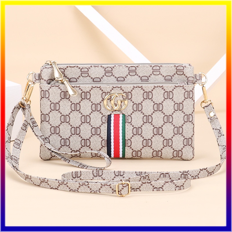 Korean Messenger Bag Women Small Square Bag Fashion Printing Bag Shoulder Bag Mobile Phone Bag All-match Ladies Clutch Bag Trendy
