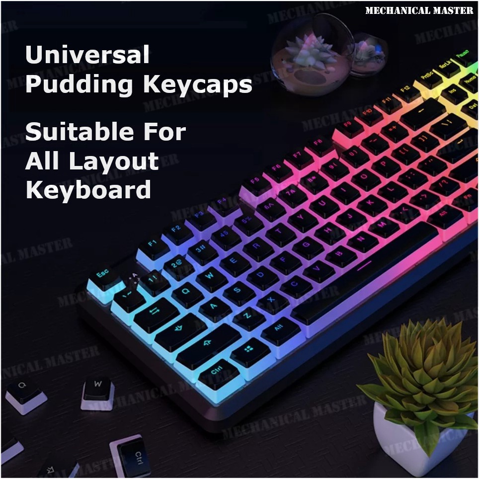 Pudding Keycaps PBT Double Shot Injection Keycap Mechanical Keyboard