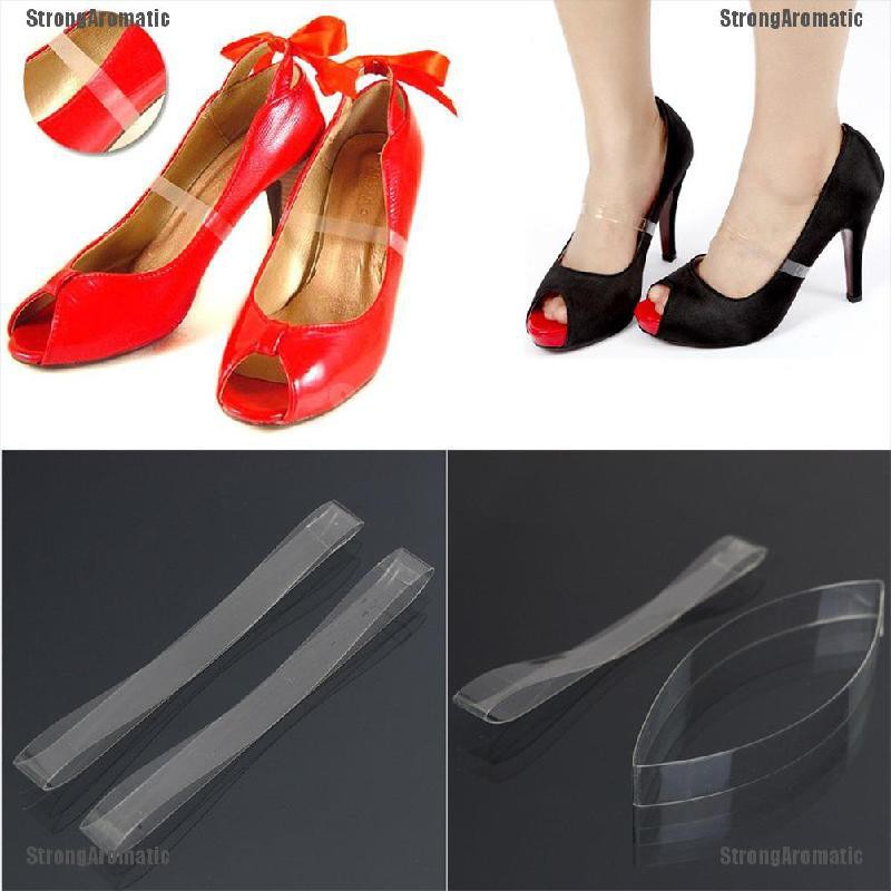 STRA 1 Pair Clear Transparent Invisible High Heel Shoe Straps For Holding Loose shoes Shopee Singapore