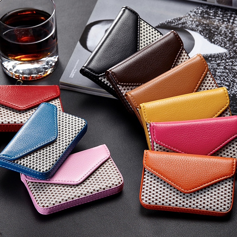 HYX Classic British Style Business Name Card Holder Waterproof Leather