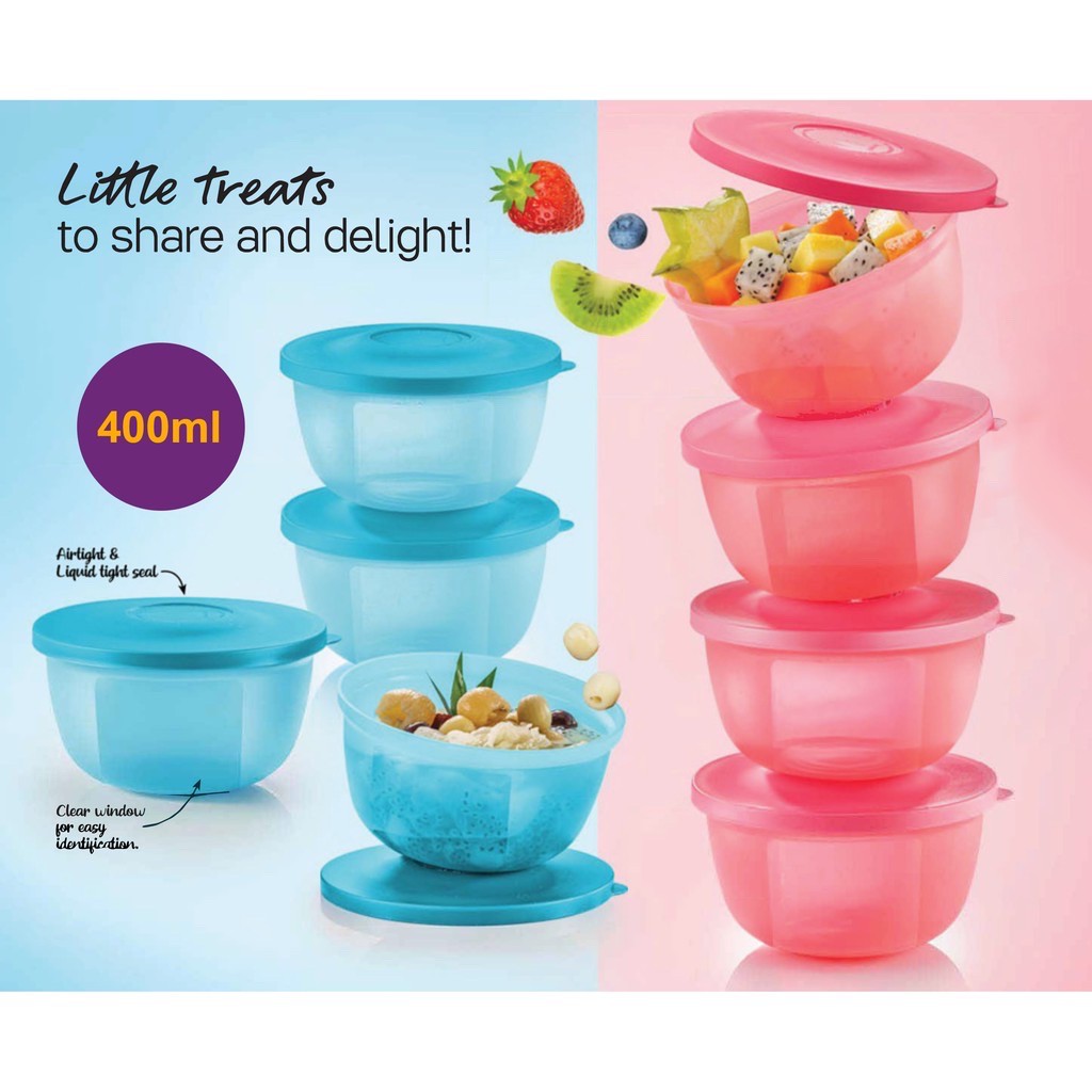 Tupperware Small Round Server 400ml ( Blue / Pink ) | Shopee Singapore
