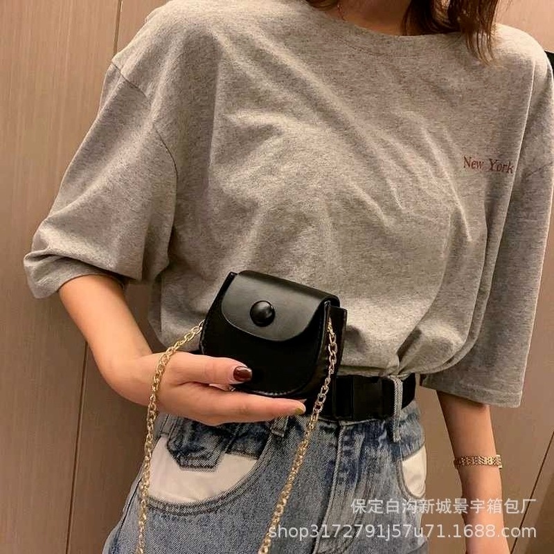 Mini Fashion Chain Bags Women's Solid Color Messenger Bags All-match Shoulder Bag