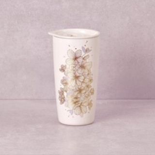 Cherry Blossom Sakura Double Walled Glitter Glass Mug 355ml/12oz