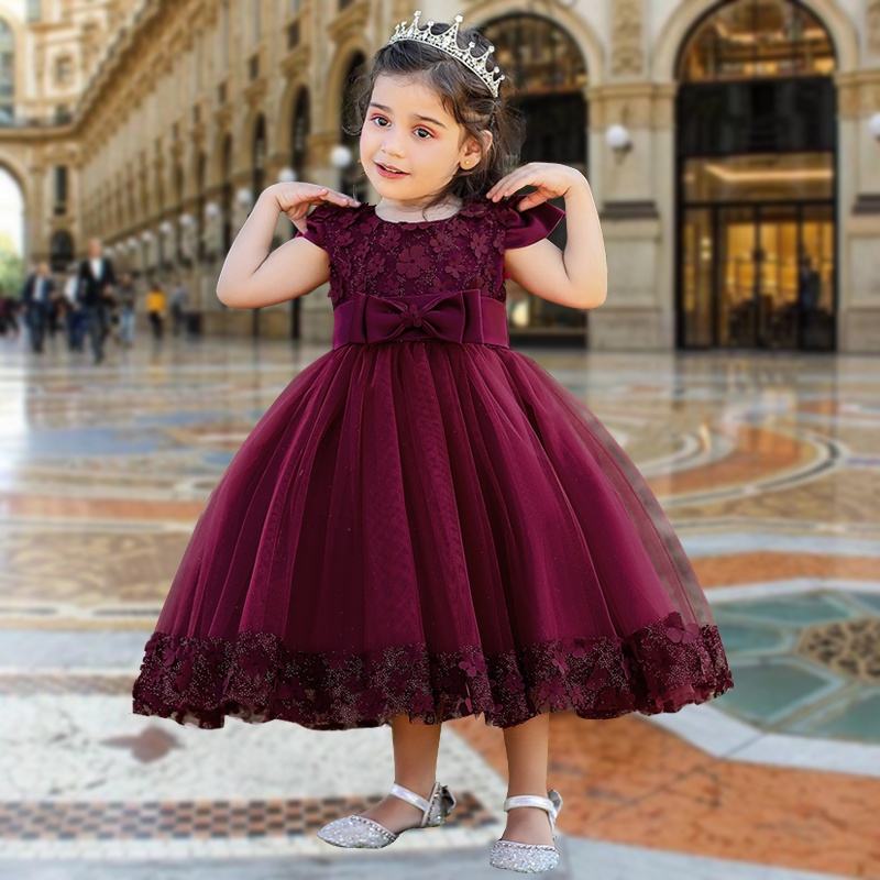 MQATZ Flower Ceremony Baptism 1 Year Birthday Dress For Baby Girl Clothing Lace Princess Dresses Bow Party Dress Gown L2036XZ Shopee Singapore